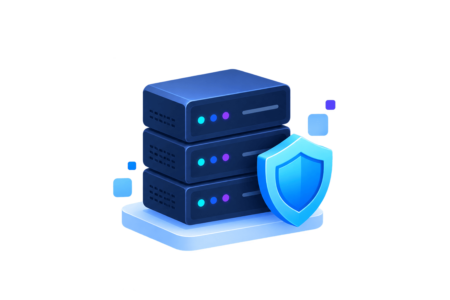 Private servers protected by a security shield